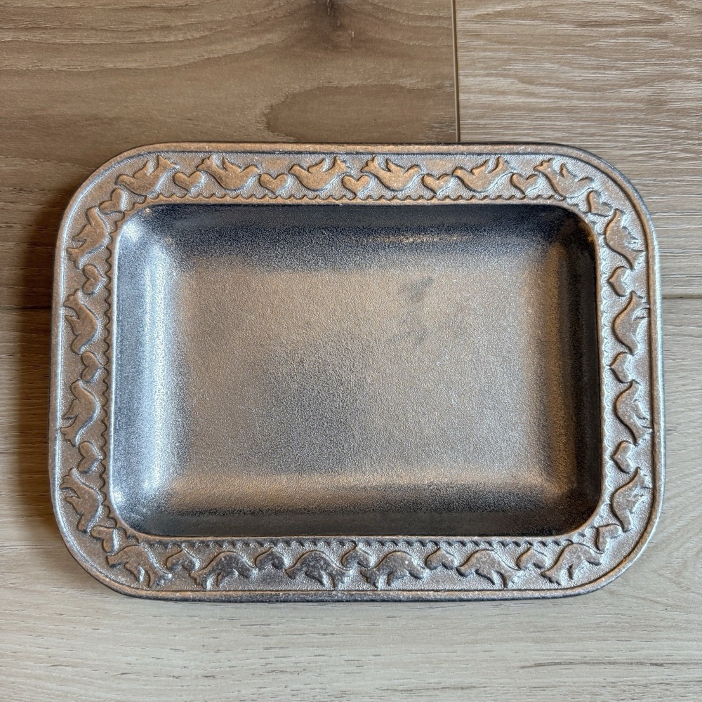 Wilton Armetale Dish Doves & Hearts Small Tray‎ Appetizer Trinket Plate Pewter